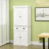 HOMCOM Freestanding Modern Farmhouse 4 Door Kitchen Pantry Cabinet, Storage Cabinet Organizer With 6-Tiers, 1 Drawer And 4 Adjustable Shelves, White -Luxe Living Interiors Shop GUEST 309ca9f6 2eff 466f a0d8 1ff9ea8a6a6c