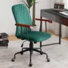 Costway Velvet Home Office Chair Swivel Adjustable Task Chair W/ Wooden Armrest -Luxe Living Interiors Shop GUEST 30e4700d 8174 451c b82f 586b426bf5bb
