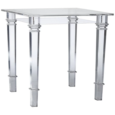 55 Downing Street Tustin Modern Lucite Acrylic Square Accent Side End Table 21 1/2" Wide Clear Tapered Legs For Living Room Bedroom Bedside Entryway 6 55 Downing Street Tustin Modern Lucite Acrylic Square Accent Side End Table 21 1/2" Wide Clear Tapered Legs For Living Room Bedroom Bedside Entryway - Image 4