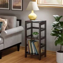 29.21" 2 Tier Leo Shelf Storage Or Bookshelf Narrow Espresso Finish - Winsome -Luxe Living Interiors Shop GUEST 325d7190 ae32 4362 ae39 ecbca652ea4a