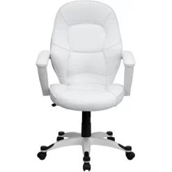 Mid-Back White Leather Executive Swivel Office Chair - Flash Furniture -Luxe Living Interiors Shop GUEST 3271c262 f662 44bd 8079 f45eacb3ba8b