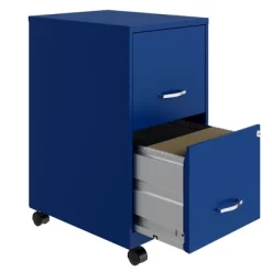 Space Solutions 18 Inch Wide Metal Mobile Organizer File Cabinet For Office Supplies And Hanging File Folders With 2 File Drawers, Blue -Luxe Living Interiors Shop GUEST 32a71e75 19e6 4bfc 87bd d76760c8838b