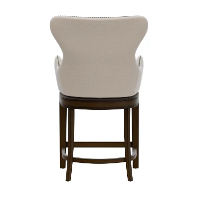25.75" Caydena Memory Return Swivel Wood Counter Height Barstool Rustic Gray/Cream Fabric - Hillsdale Furniture 9 25.75" Caydena Memory Return Swivel Wood Counter Height Barstool Rustic Gray/Cream Fabric - Hillsdale Furniture - Image 7