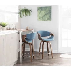 Set Of 2 Curvini Upholstered Counter Height Barstools - Lumisource -Luxe Living Interiors Shop GUEST 33091a70 0e6a 43fb a3b3 cecd34850aa9