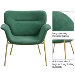 Yaheetech Modern Fabric Upholstered Accent Chair Armchair With Golden Metal Legs For Living Room -Luxe Living Interiors Shop GUEST 33511a68 7fc5 44a1 9da4 822d05797641