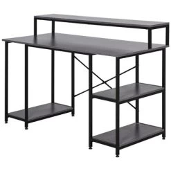 HOMCOM 55 Inch Home Office Computer Desk Study Writing Workstation With Storage Shelves, Elevated Monitor Shelf, CPU Stand -Luxe Living Interiors Shop GUEST 3401ca43 4803 4db4 af33 0b73a0877c7d