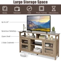 Costway 58'' TV Stand Entertainment Console Center W/ 2 Cabinets Up To 65'' GreyBlackWalnut -Luxe Living Interiors Shop GUEST 3417d174 06a5 49d9 a0f7 c77be2e5bb52