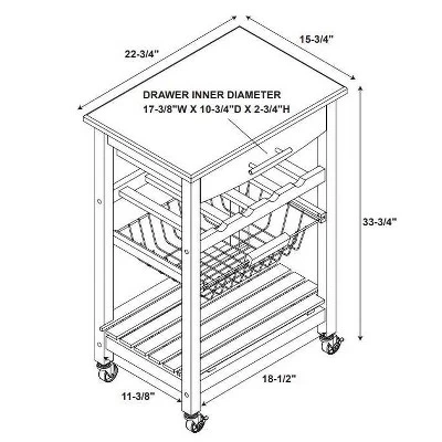 Roger Kitchen Island Granite Top - Linon 11 Roger Kitchen Island Granite Top - Linon - Image 9