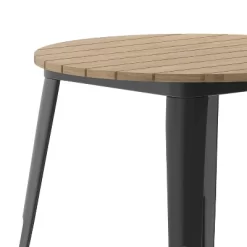 Merrick Lane Indoor/Outdoor Dining Table, 30" Round All Weather Poly Resin Top With Steel Base -Luxe Living Interiors Shop GUEST 34ff2302 0068 4929 b6c1 f41d2b181708