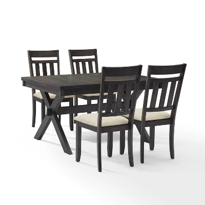Hayden 5pc Extendable Dining Set With 4 Slat Back Chairs Slate - Crosley 10 Hayden 5pc Extendable Dining Set With 4 Slat Back Chairs Slate - Crosley - Image 8