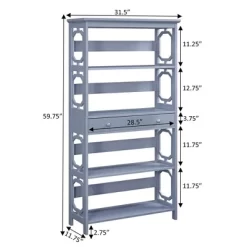 59.75" Omega 5 Tier Bookcase With Drawer - Breighton Home -Luxe Living Interiors Shop GUEST 35c5a85d cc6f 455c af92 6ee082034e6b