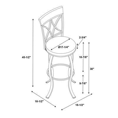 29" Carter Swivel Barstool Metal/Tan/Cherry - Powell Company 12 29" Carter Swivel Barstool Metal/Tan/Cherry - Powell Company - Image 10