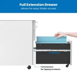 Mount-It! Mobile File Pedestal Cabinet With 3 Drawers & Lock | Slim Design Under Desk Storage & Organizer For Files, Folders & Office Supplies | White -Luxe Living Interiors Shop GUEST 36244d94 7e08 48a1 a223 93e1cf8baa04