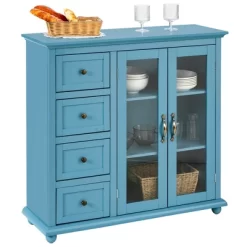 Costway Buffet Sideboard Table Kitchen Storage Cabinet W/ Drawers & Doors WhiteBlueGreen -Luxe Living Interiors Shop GUEST 36703a3d d8e8 4037 846e 1d7597d904c0