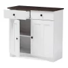 Lauren TwoTone And Buffet Kitchen Cabinet With Two Doors And Two Drawers White/Dark Brown - Baxton Studio -Luxe Living Interiors Shop GUEST 3707ddd5 5070 4e4d 9ee8 8e484a7d6d7c