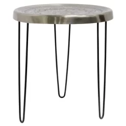 Metal With Paper Clip Legs Round Side Accent Table Silver/Black - StyleCraft 9 Metal With Paper Clip Legs Round Side Accent Table Silver/Black - StyleCraft -Luxe Living Interiors Shop GUEST 370c1f5d e0f3 414f 834c c6011cbebb0f