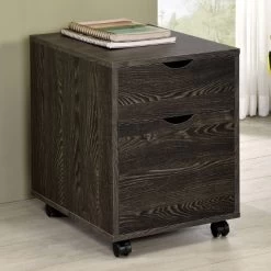 Noorvik 2 Drawer Mobile File Cabinet With Caster Wheels Dark Oak - Coaster