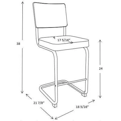 Cecilton Chrome Cantilever Counter Height Barstool Cream Boucle - Threshold™ 9 Cecilton Chrome Cantilever Counter Height Barstool Cream Boucle - Threshold™ - Image 7