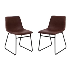 Set Of 2 Faux Leather Bucket Seat Dining Chairs With Frame - Merrick Lane 25 Set Of 2 Faux Leather Bucket Seat Dining Chairs With Frame - Merrick Lane -Luxe Living Interiors Shop GUEST 3883c5fd ee11 4b75 9e23 91dccbfb27ab