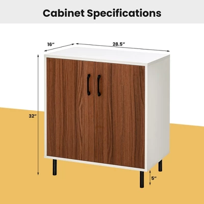 Costway 2-Door Sideboard Buffet Storage Cabinet Kitchen Cupboard With Adjustable Shelf 5 Costway 2-Door Sideboard Buffet Storage Cabinet Kitchen Cupboard With Adjustable Shelf - Image 3