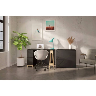 Atypik Desk With 3 Drawer File Cabinet - Nexera 5 Atypik Desk With 3 Drawer File Cabinet - Nexera - Image 3