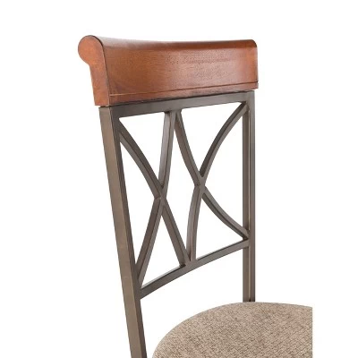 29" Carter Swivel Barstool Metal/Tan/Cherry - Powell Company 8 29" Carter Swivel Barstool Metal/Tan/Cherry - Powell Company - Image 6
