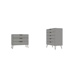 Rockefeller 5 Drawer And 3 Drawer Dresser Set - Manhattan Comfort -Luxe Living Interiors Shop GUEST 3ab06146 77c7 4bd1 a352 19716b5fe10b