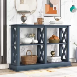 Accent Console Table With 3-Tier Open Storage Spaces-ModernLuxe 18 Accent Console Table With 3-Tier Open Storage Spaces-ModernLuxe -Luxe Living Interiors Shop GUEST 3ab771e1 451b 4726 b9a0 9e10384b3eca