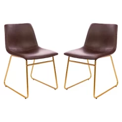 Emma And Oliver 18 Inch Indoor Dining Table Chairs, LeatherSoft Upholstery-Set Of 2 -Luxe Living Interiors Shop GUEST 3ad18e2c 50e2 4601 a66f a732d1eb6b29