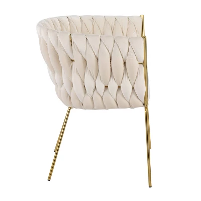 Braided Renee Velvet/Metal Accent Chair - LumiSource 3 Braided Renee Velvet/Metal Accent Chair - LumiSource