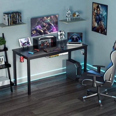Costway 55 Inch Gaming Desk Racing Style Computer Desk With Cup Holder & Headphone Hook 6 Costway 55 Inch Gaming Desk Racing Style Computer Desk With Cup Holder & Headphone Hook - Image 4