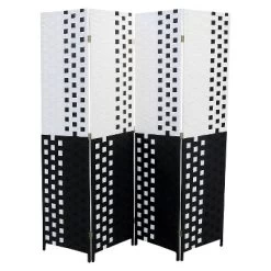 4 Panel Paper Straw Weave Screen On 2" Legs - Ore International -Luxe Living Interiors Shop GUEST 3c1439ff 0b2d 4af9 b027 bf2552560188