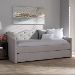 Twin Kaija Modern And Contemporary Fabric Daybed With Trundle Gray - Baxton Studio -Luxe Living Interiors Shop GUEST 3c54b423 2ac1 4c26 92ba 96a05c7bd23f