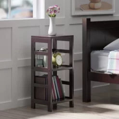 29.21" 2 Tier Leo Shelf Storage Or Bookshelf Narrow Espresso Finish - Winsome -Luxe Living Interiors Shop GUEST 3d44b0a6 e7fc 474d 97e0 c6d2397a8fb2