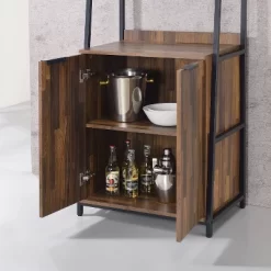 73.63" Moniave Bookcase With Wine Glass Rack Oak/Black - HOMES: Inside + Out 6 73.63" Moniave Bookcase With Wine Glass Rack Oak/Black - HOMES: Inside + Out -Luxe Living Interiors Shop GUEST 3da31306 3e6b 44d0 91fc 7e3fa7f705b8