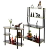 Fabulaxe Set Of 2 Pieces, Bartender Serving Display Station, Bar Console Working Counter With Open Shelves, Wood Bar Console Island -Luxe Living Interiors Shop GUEST 3dbbcee0 511a 4590 9e13 2f0a8c8cdbb2