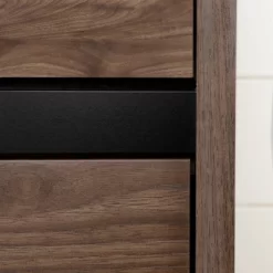 Flam 5 Drawer Chest Natural Walnut/Matte Black - South Shore -Luxe Living Interiors Shop GUEST 3dcf03ab c1fb 4dcf 9ccd 70a9fe04876c