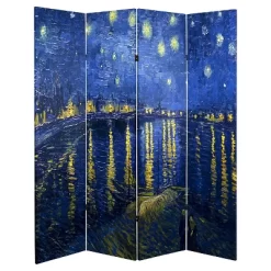 Van Gogh Fine Art Double Sided Room Divider Starry Night And Irises - Oriental Furniture -Luxe Living Interiors Shop GUEST 3e417df9 f9e3 4045 b2ba 7f85c3b7178b