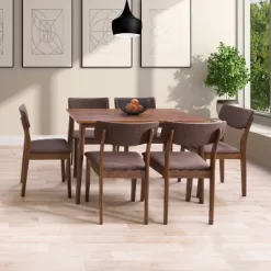 Branson Wood Dining Table Walnut Stain - CorLiving -Luxe Living Interiors Shop GUEST 3ea594e6 dd00 4b52 bbe2 591d82440a58