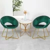 Costway Set Of 2 Accent Velvet Chairs Dining Chairs Arm Chair W/Golden Legs -Luxe Living Interiors Shop GUEST 3f61a920 48ec 4be3 bc87 3dd0509ce622