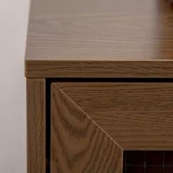 HOMCOM Industrial Buffet Cabinet, Kitchen Sideboard With Metal Grid Flip Drawer, 2-Tier Cabinet, Adjustable Shelf For Living Room, Dining Room, Walnut -Luxe Living Interiors Shop GUEST 3fc555b1 d77b 42e9 9b15 aa8ba2ccba6e