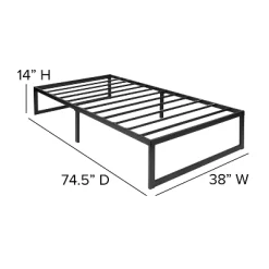 Flash Furniture 14 Inch Metal Platform Bed Frame With 12 Inch Memory Foam Pocket Spring Mattress In A Box (No Box Spring Required) -Luxe Living Interiors Shop GUEST 4052aafa 83e9 4abc abb6 b3174da4ce29