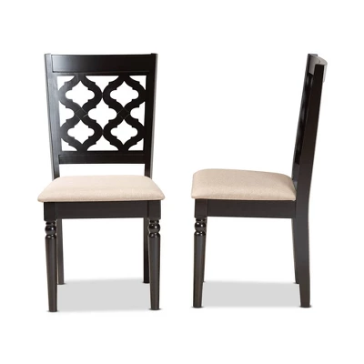 2pc Ramiro Fabric And Wood Dining Chairs Set - Baxton Studio 4 2pc Ramiro Fabric And Wood Dining Chairs Set - Baxton Studio - Image 2