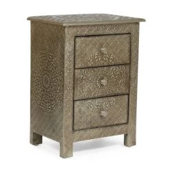 Deschutes Handcrafted Boho 3 Drawer Nightstand Silver - Christopher Knight Home 14 Deschutes Handcrafted Boho 3 Drawer Nightstand Silver - Christopher Knight Home -Luxe Living Interiors Shop GUEST 40dfc9ad b017 4b62 9075 82bdf3565493