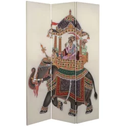 6" Double Sided Raja's Elephant Canvas Room Divider - Oriental Furniture -Luxe Living Interiors Shop GUEST 41070039 ad8f 4ce4 832f 26533594ba4f