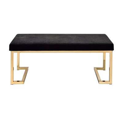 Simple Relax Fabric Upholstered Bench In Black And Champagne Finish 4 Simple Relax Fabric Upholstered Bench In Black And Champagne Finish - Image 2