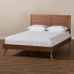 Artemis Walnut Finished Wood Platform Bed Brown - Baxton Studio -Luxe Living Interiors Shop GUEST 4271f253 cb75 4415 b660 a927d8164fc2