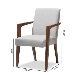 Set Of 2 Andrea Mid - Century Modern Upholstered Wooden Armchair - Grayish Beige - Baxton Studio -Luxe Living Interiors Shop GUEST 43740384 f110 46a3 b208 6fc053f7c0da