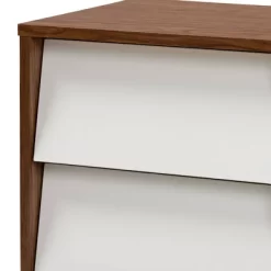 3pc Hildon Two-Tone Wood Storage Set White/Walnut Brown - Baxton Studio -Luxe Living Interiors Shop GUEST 43862f2a be16 44e7 97df 5502a26f8afd