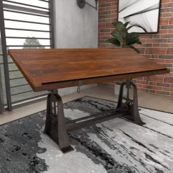 Industrial Teak Wood Console Table Brown - Olivia & May -Luxe Living Interiors Shop GUEST 44075e2c a22d 4c3f a2bd 835758c936d4
